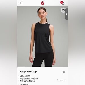 Lululemon sculpt tank